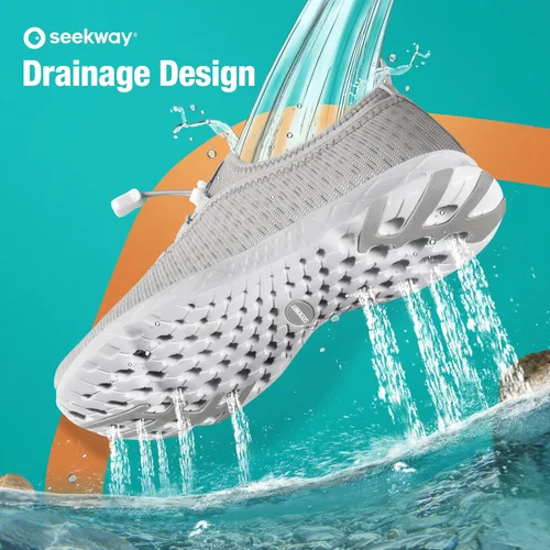 Vista 5 de SEEKWAY Zapatos de agua para hombre y mujer, secado rápido, zapatos acuáticos descalzos, playa, caminar, kayak, canotaje, deportes acuáticos SP006