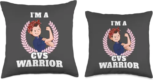 Vista 3 de CVS Awareness Support Apparel I'm a CVS Warrior - Cojín para concienciar al síndrome cíclico de vómitos, 16.0 x 16.0 in, multicolor