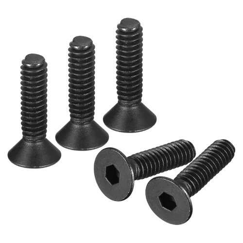 Vista 12 de uxcell Tornillos de Cabeza Plana con Hexágono Interior #4-40x1, Tornillos de Cabeza Plana Avellanada con Hexágono Interior de Acero al Carbono Grado