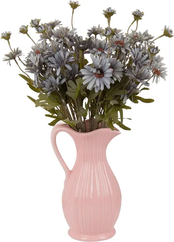 Vista 8 de Gerbera - 12 flores artificiales de margaritas artificiales de tallo largo de 20 pulgadas de largo, para decoración del hogar, centro de mesa, boda
