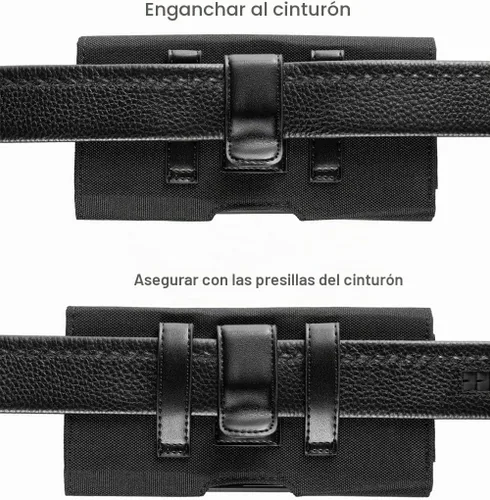 Vista 5 de Funda de nailon con clip para cinturón para Samsung Galaxy S26+ S25 FE S25+ S24 FE S23 FE S21 FE/Plus, A35 A15 A55 A54, iPhone 15 14 13 12 Pro Max