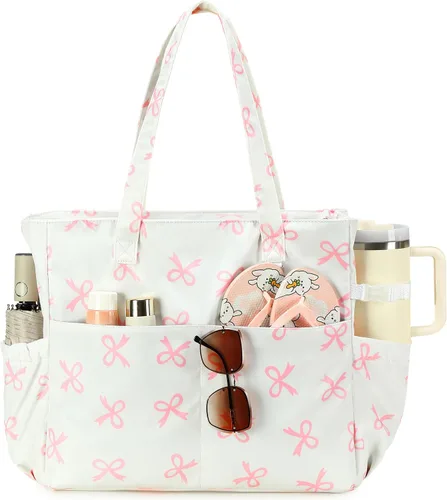 Vista 20 de Bluboon - Bolsa de playa impermeable para mujer, extra grande, con compartimento húmedo, para llevar de fin de semana, bolsa de piscina para viajes