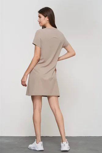 Vista 3 de altiland Vestido de tenis de entrenamiento atlético de manga corta para mujer