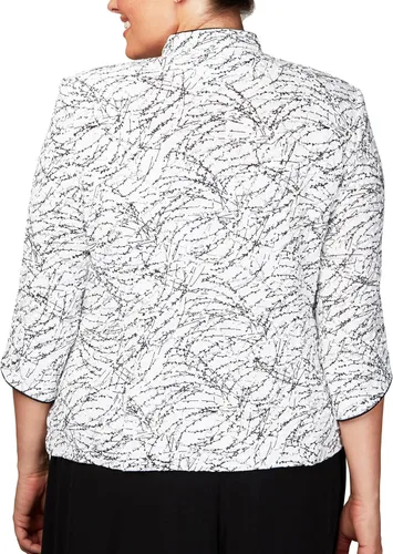 Vista 2 de Alex Evenings Camiseta sin mangas y chaqueta con cuello mandarín para mujer Petite Regular
