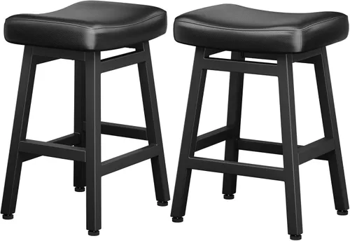 Vista 9 de Raynesys - Juego de 2 taburetes de bar de altura de mostrador, Taburetes de bar de 24 pulgadas para encimera de cocina, Taburetes de cocina