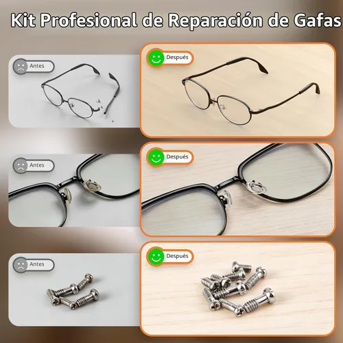 Vista 2 de JOREST Kit de reparación de gafas, herramienta de reparación de gafas de sol/gafas que incluye tornillos pequeños, almohadillas de nariz