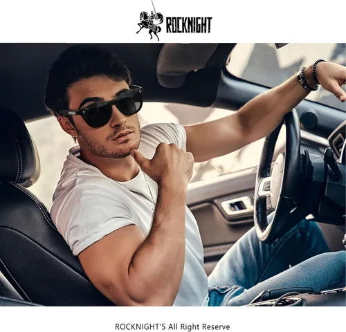Vista 2 de ROCKNIGHT HD Polarized UV400 Protection Anti Glare Sunglasses TR90 Frame Lightweight Beach Driving