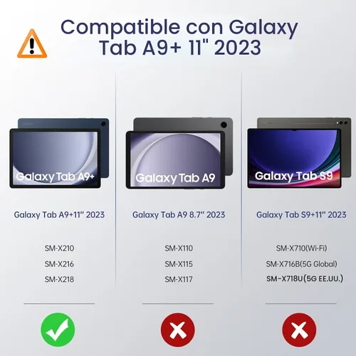 Vista 2 de MoKo para Galaxy Tab A9 Plus/A9+ Funda de 11 pulgadas 2023, funda de PC delgada con soporte y parte trasera translúcida para Galaxy Tab A9 Plus