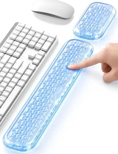 Vista 20 de Vaydeer Reposamuñecas para teclado y mouse, juego de almohadillas ergonómicas de soporte de muñeca para computadora, cojín de brazo de espuma