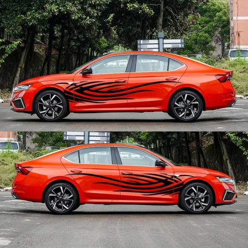 Vista 3 de Calcomanías autoadhesivas para carrocería de automóvil, calcomanías autoadhesivas a rayas para automóviles, SUV, camionetas y camiones, paquete de 2