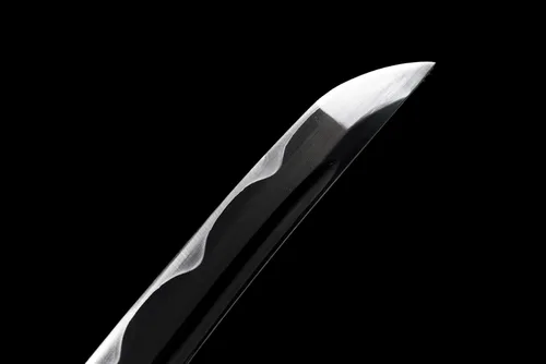 Vista 6 de Yu Qin - Espada samurai pura hecha a mano, acero de resorte 9260, 41.31.21 pulgadas, juego de espada completa, afilada, katana negra