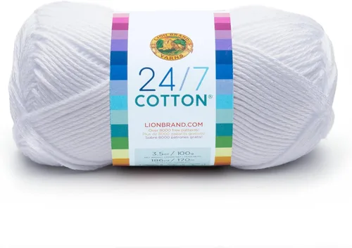 Vista 83 de Lion Brand Yarn - Hilo ligero 24/7 de algodón para tejer, hacer ganchillo y manualidades, Ámbar, paquete de 1 Light Worsted 100% Mercerized Cotton
