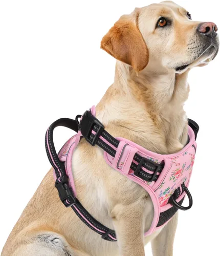 Vista 12 de PUPTECK Arnés táctico sin tirones para perro, tamaño mediano, arnés reflectante ajustable con asa para perro, de fácil control, cómodo y suave