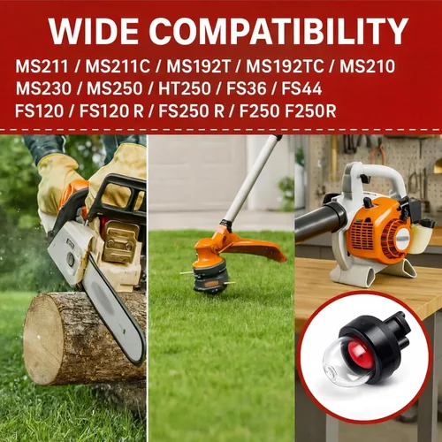 Vista 3 de Poweka 503936601 - Bombilla de cebador compatible con motosierra Husqvarna Stihl Craftsman Poulan 455 Rancher 460 445 450 435 paquete de 10