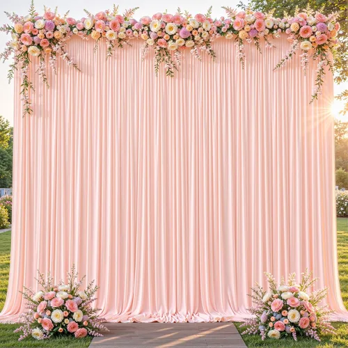 Vista 36 de Cortinas de fondo azul bebé de 8 x 10 pies para bodas, cortinas de fondo de poliéster sin arrugas, para baby shower, fiestas de cumpleaños