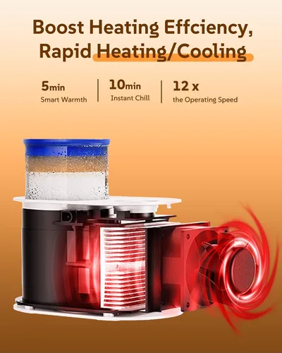 Vista 4 de Calentador de taza de café, mini refrigerador para enfriador de vino, calentador de tazas 3 en 1 para escritorio