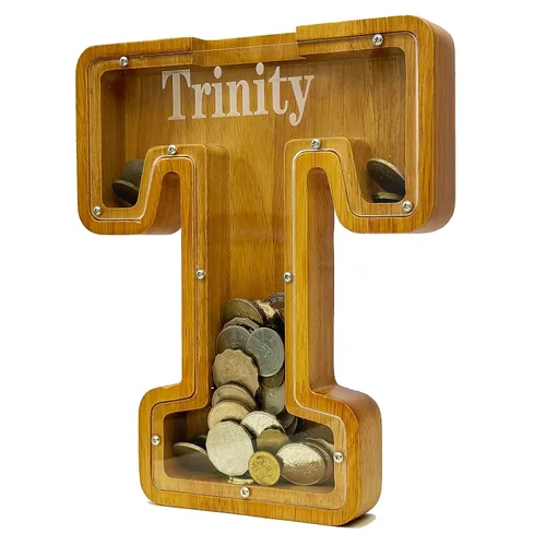 Vista 57 de Alcancía personalizada grande de madera con letras, alcancía de monedas, alcancía personalizada con nombre, puede usarse como regalo de Navidad