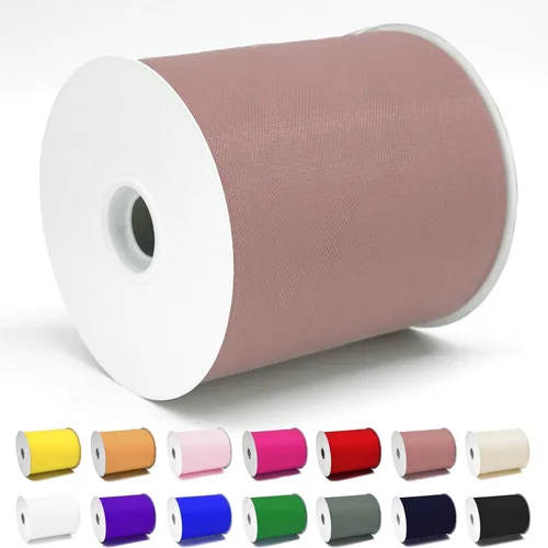 Vista 18 de Rollos de tela de tul verde ácido de 6 pulgadas por 100 yardas (300 pies) Cinta de tul para tutú, falda, envoltorio de regalo, decoración de boda