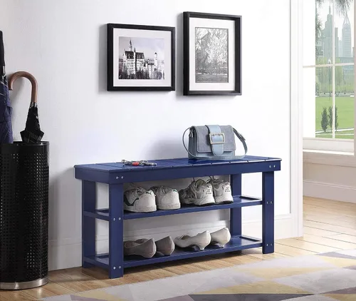 Vista 2 de Convenience Concepts Oxford Utility - Banco para vestíbulo, color azul cobalto
