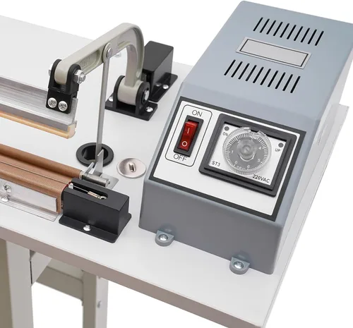 Vista 3 de Máquina de sellado térmico de pedal de pie,Máquina de sellado de bolsas de plástico de 22.83", Máquina de sellado térmico de 110V 850W para uso