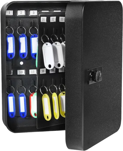 Vista 8 de Caja de llaves de acero para 28 llaves con código, llaveros