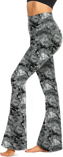 Vista 93 de TNNZEET Leggings acampanados negros para mujer, pantalones de yoga cruzados con bolsillos, corte de bota, leggings acampanados