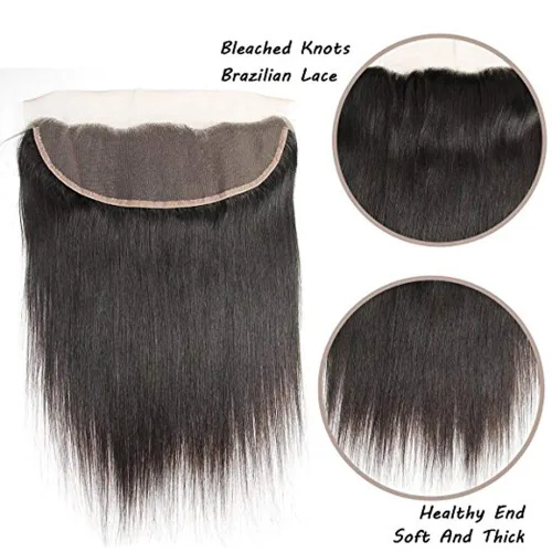 Vista 2 de Cierre Frontal de Encaje 13x4 Pulgadas Cabello Humano 8 Pulgadas Brasileño Liso Frontal HD Cierre de Encaje 100% Cabello Humano Virgen de Oreja a