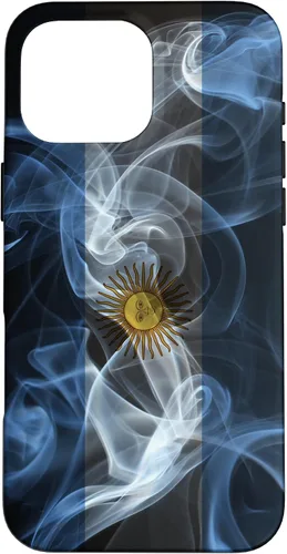 Vista 19 de iPhone 16 Smoky Argentina Flag - Funda de orgullo argentino estilo humo