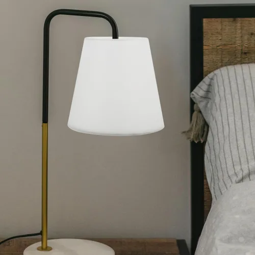 Vista 5 de CALLARON Lámpara pequeña de tela con clip para lámpara de mesa de pared (beige) Pantalla de tela para luz de mesa