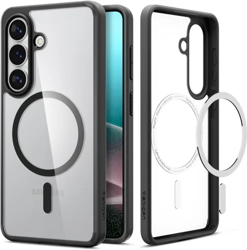 Vista 12 de Spigen Ultra Hybrid Metal Ring MagFit Diseñado para Funda Galaxy S24 Ultra (2024) [Protección de Grado Militar] Compatible con MagSafe - Blanco