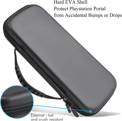 Vista 5 de Funda portátil de viaje diario para Sony Playstation Portal de 8 pulgadas 2023, funda rígida para consola de juegos, bolsa de almacenamiento