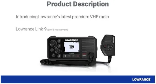 Vista 3 de Lowrance - Radio marítima VHF, DSC, AIS-RX, Link-9