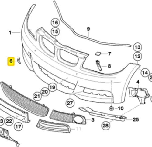 Vista 5 de Cubierta de remolque delantera para BMW 12-15 Serie 1 M-Sport E82 Coupé E88 Convertible Bumper Hook Eye Remolque Cap 51118057505 (blanco)