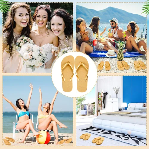 Vista 5 de Unittype 72 pares de sandalias a granel para invitados de boda, fiesta, paquete de sandalias casuales con tarjetas de varios tamaños, letrero