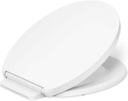 Vista 21 de KOHLER K-26801-0 Impro ReadyLatch Quiet Close Elongated Toilet Seat, White Toilet Seat, Grip-Tight Bumpers, New Home Essentials, Slam Prevention