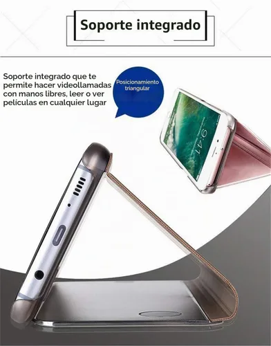 Vista 5 de LEMAXELERS Funda para Galaxy Note 20 Ultra Slim Mirror Design Clear View Flip Bookstyle Ultra Slim Funda protectora con función atril para Galaxy M]