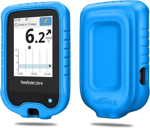 Vista 15 de MEDMAX Funda de silicona para Freestyle Libre 3 2 / Libre Reader, ligera, a prueba de golpes, antideslizante, funda protectora de gel suave con Negro