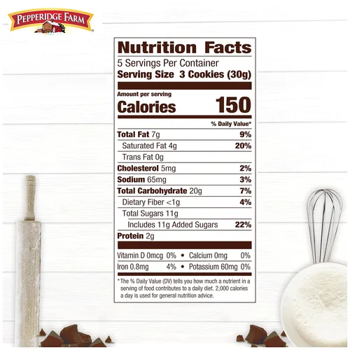 Vista 3 de Pepperidge Farm Galletas de chocolate oscuro de Bruselas, 15 Galletas de encaje, bolsa de 5.25 oz