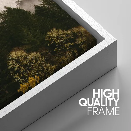Vista 32 de SIGNWIN Lienzo enmarcado para pared, juego de arte pastel con cadena montañosa, bosque, niebla, naturaleza silvestre, ilustraciones modernas, arte