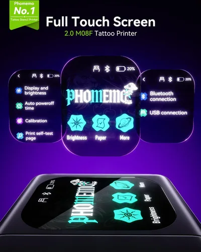 Vista 2 de Phomemo M08F Plus - Impresora de plantillas de tatuaje con pantalla táctil