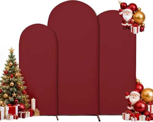 Vista 10 de Juego de 3 fundas elásticas para telón de fondo para arco de boda, 7.2 pies Negro