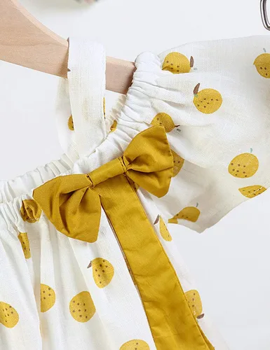 Vista 3 de Hipea Ropa de verano para bebés y niñas pequeñas, con volantes, camisola de lunares y pantalones cortos casuales, ropa para niñas recién nacidas
