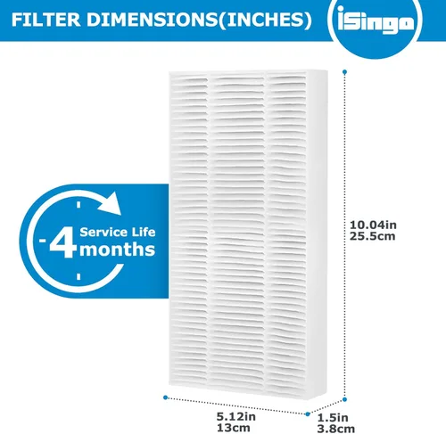 Vista 5 de Paquete de 2 filtros de repuesto FRF102B para purificador de aire Febreze, doble acción HEPA tipo FRF102B, modelos FHT170, FHT180, FHT190 y apto