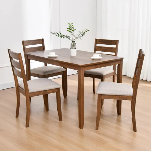 Vista 11 de DUHOME Mesa de comedor de madera negra de 47.2 pulgadas, mesa rectangular de madera maciza, mesa de comedor de cocina que ahorra espacio