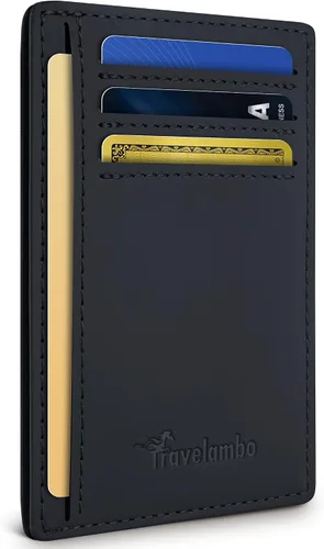 Vista 37 de Travelambo Billetera delgada con bolsillo delantero y clip para el dinero con bloqueo de identificación por radiofrecuencia, talla única