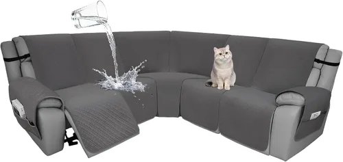 Vista 92 de Fundas de terciopelo 10% impermeables para sofá modular reclinable en forma de L, 1 pieza, fundas acolchadas para sofá reclinable esquinero, juego