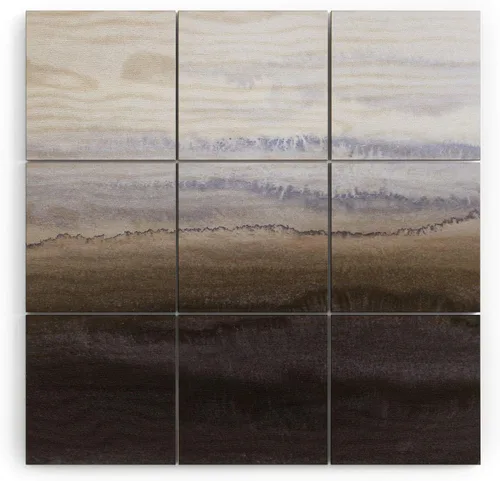 Vista 5 de Society6 Monika Strigel - Mural de pared de madera de sirena de verano de mediados de siglo, 4 x 4 pies, multicolor