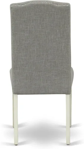 Vista 9 de East West Furniture ANEN3-LWH-06 - Juego de mesa de cocina de 3 piezas contiene una mesa de comedor redonda con pedestal y 2 sillas de comedor