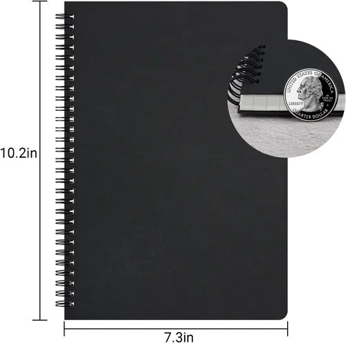 Vista 2 de EUSOAR Cuaderno de espiral de papel cuadriculado, B5, paquete de 3 unidades de 7.3 x 10.2 pulgadas, 120 páginas, cuaderno de papel de tapa dura