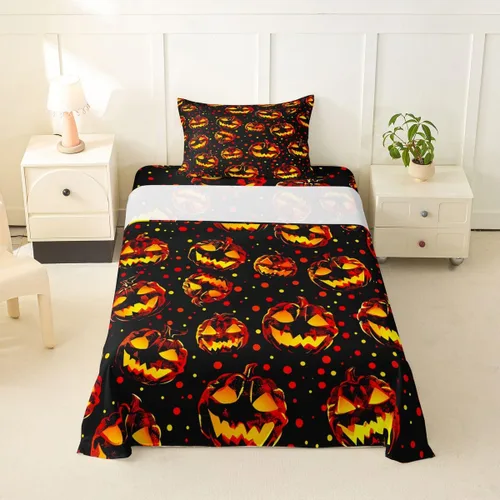 Vista 53 de Feelyou Cat Bed Sheets Set Twin Size Halloween Themed Bed Set Trick or Treat Deep Pocket Fitted Sheet Scaredy Cat Breathable Soft Lightweight